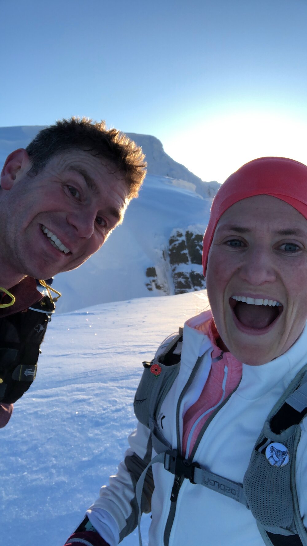 Three Peaks Challenge snow selfie