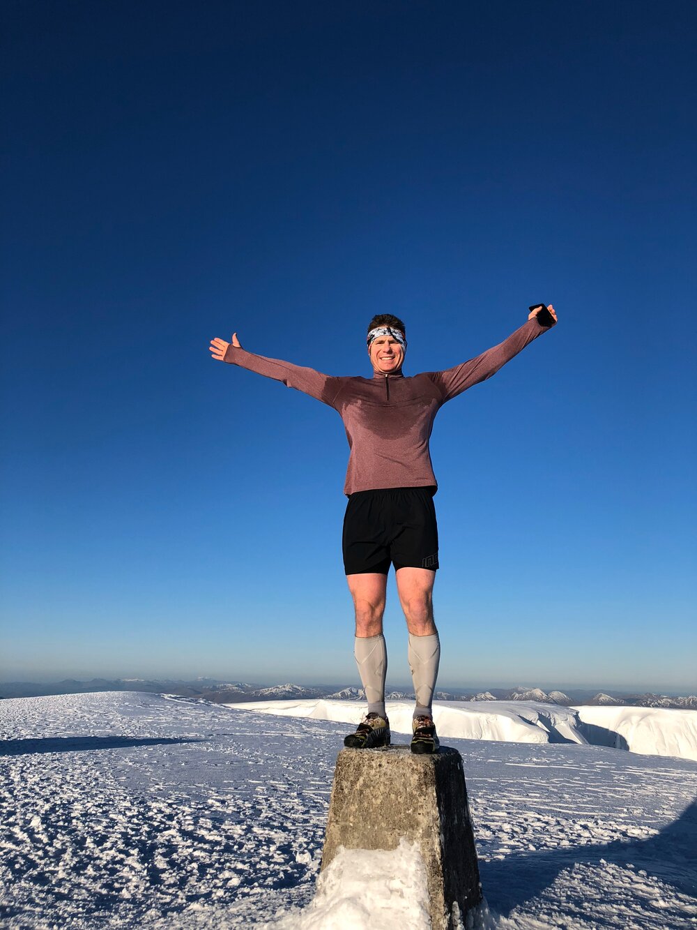 Three Peaks Challenge finish snow