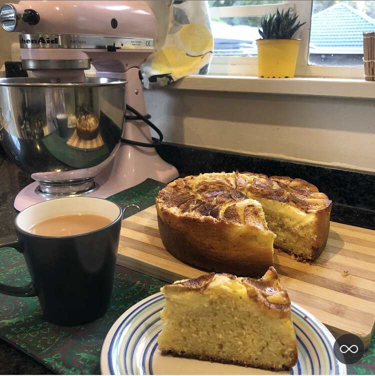 apple custard cake - carla molinaro