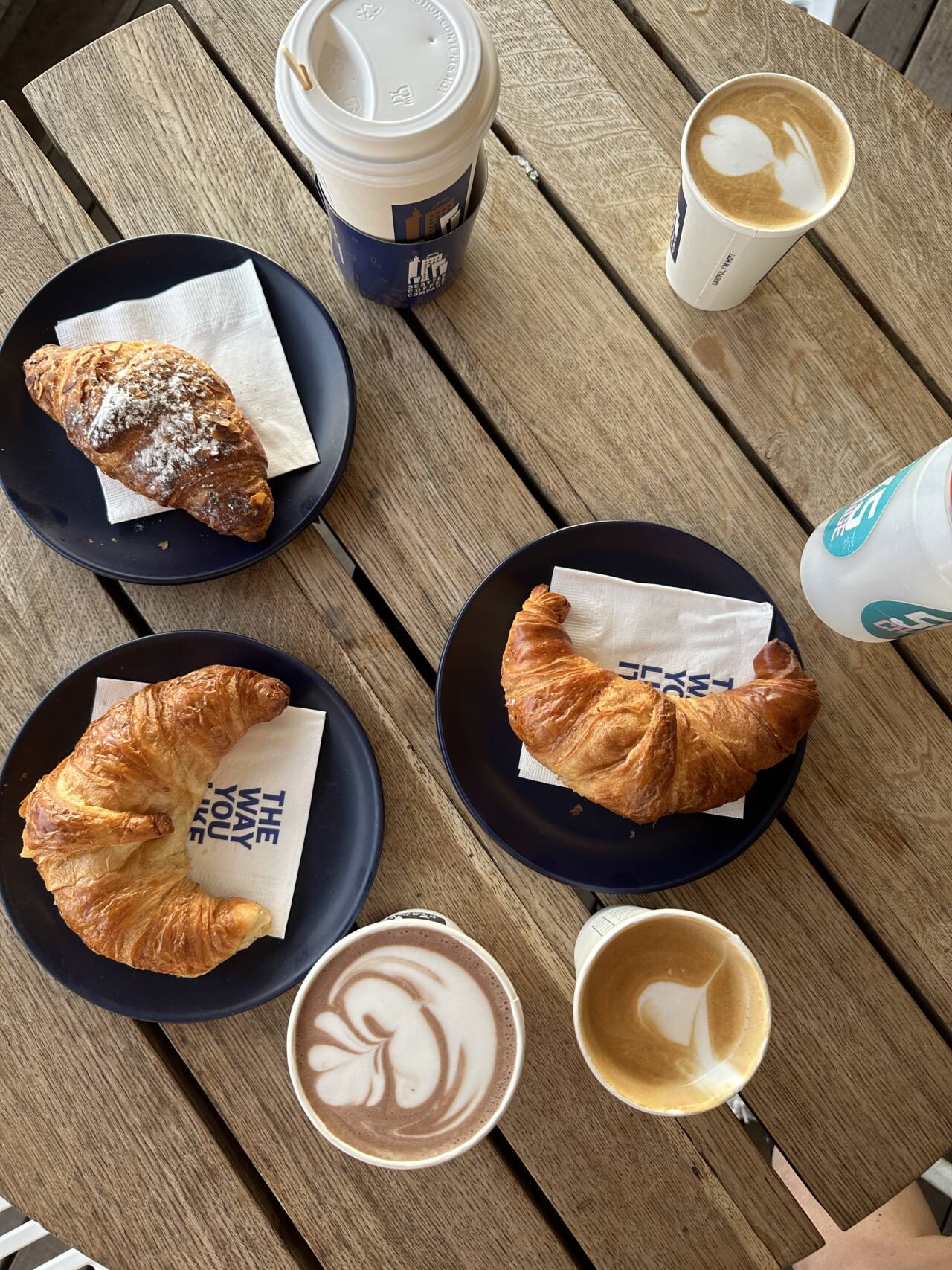 Seattle hot chocolate, flat whites and croissants